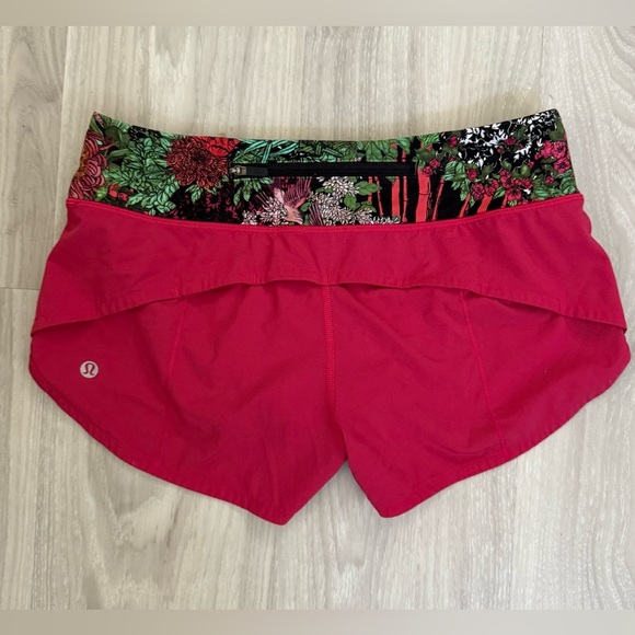 Lululemon Speed Up Shorts 2.5” Fuchsia Pink Zen Garden Multi Size 4 Rise - Picture 7 of 8
